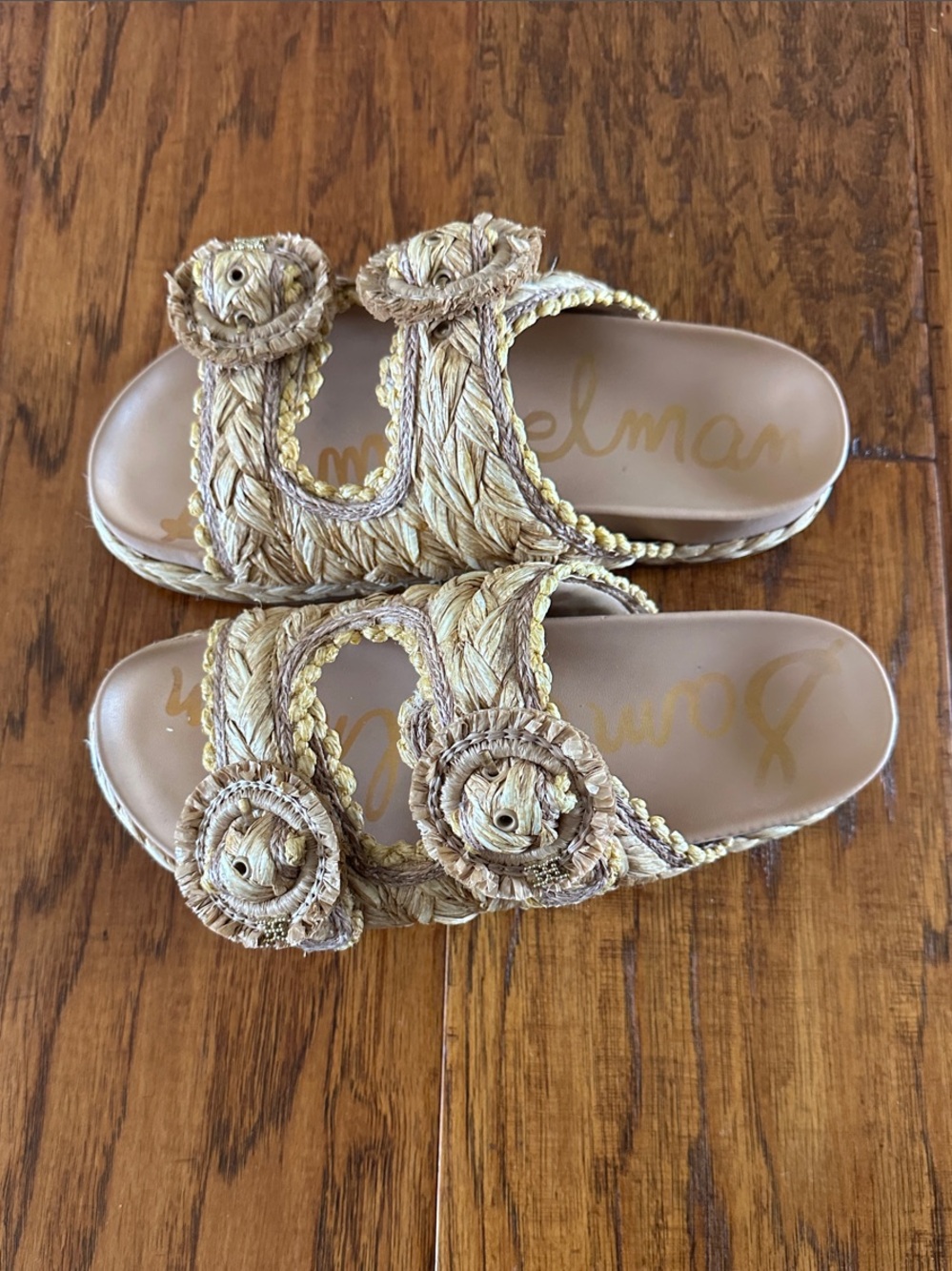 Sam Edelman Natural Braided Raffia Slide Sandalssz 7.5